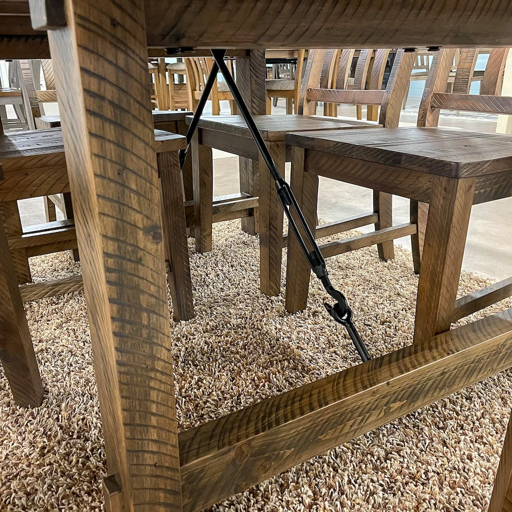 Rustic Lodge Fixed Top Dining Table & 6 Chairs