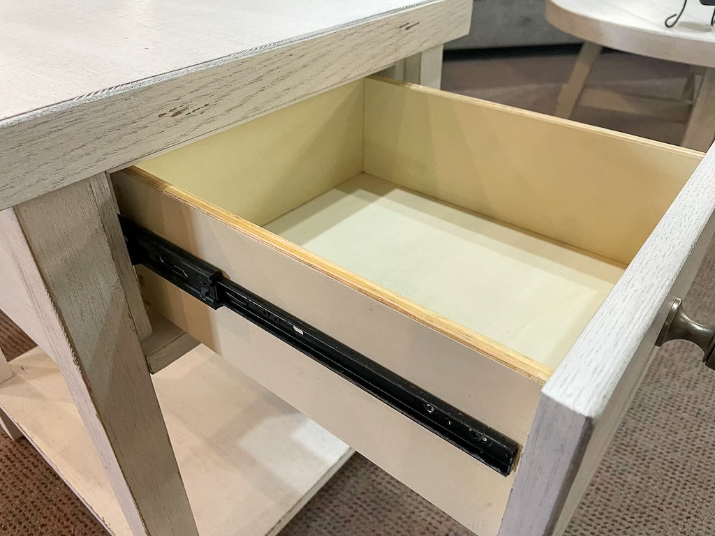 Modern White Farmhouse End Table