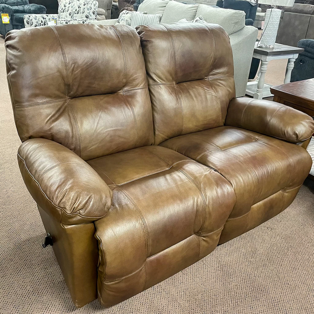 Saddle Leather Zaynah Loveseat