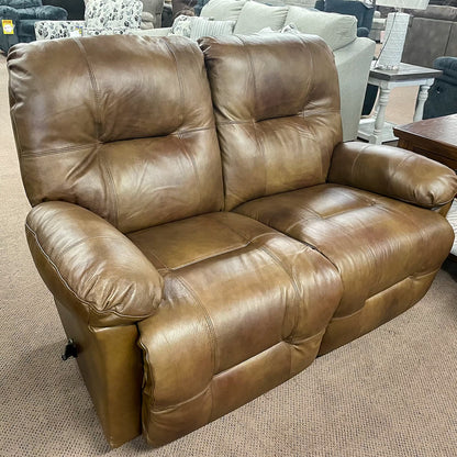 Saddle Leather Zaynah Loveseat