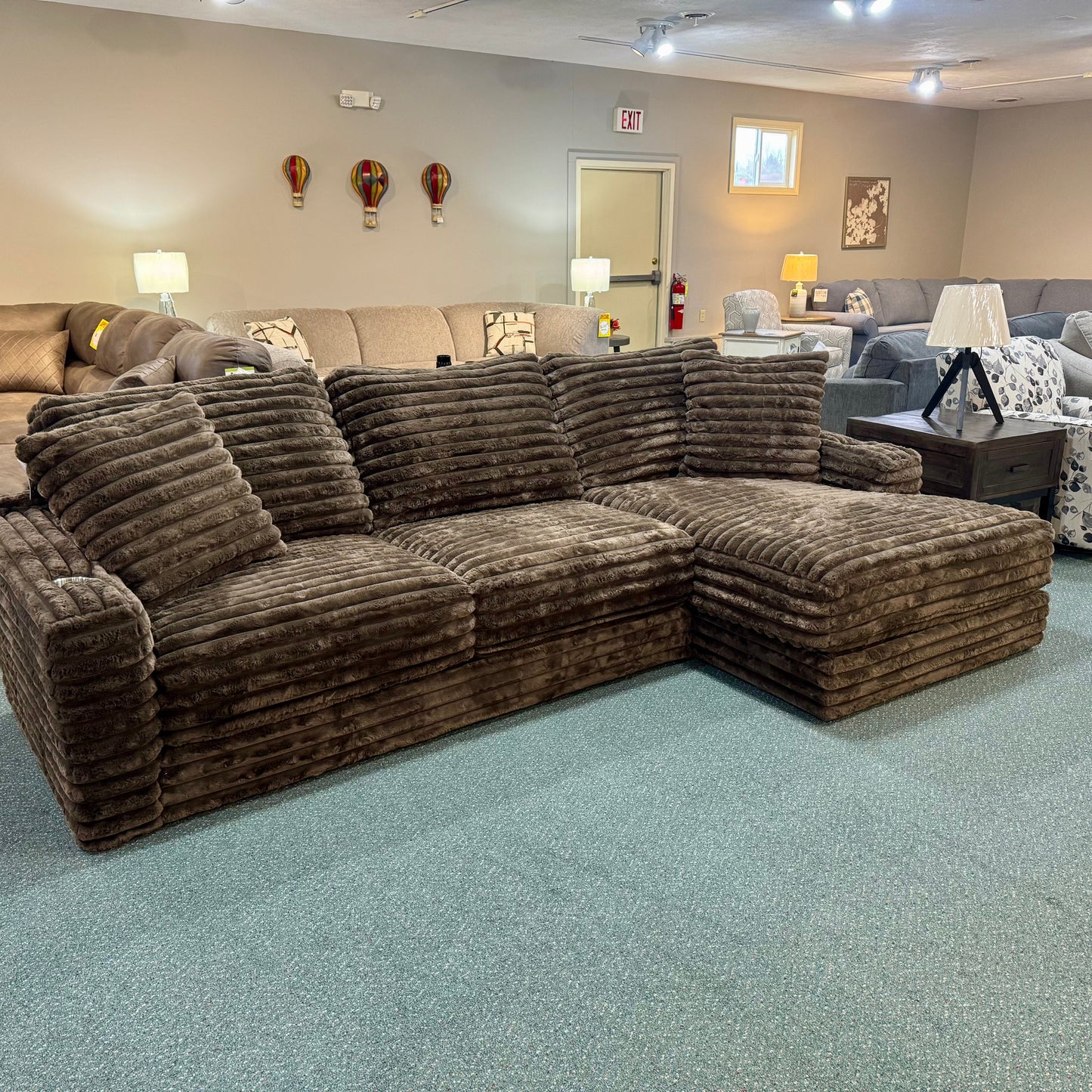 Chocolate Casual Chaise Sofa