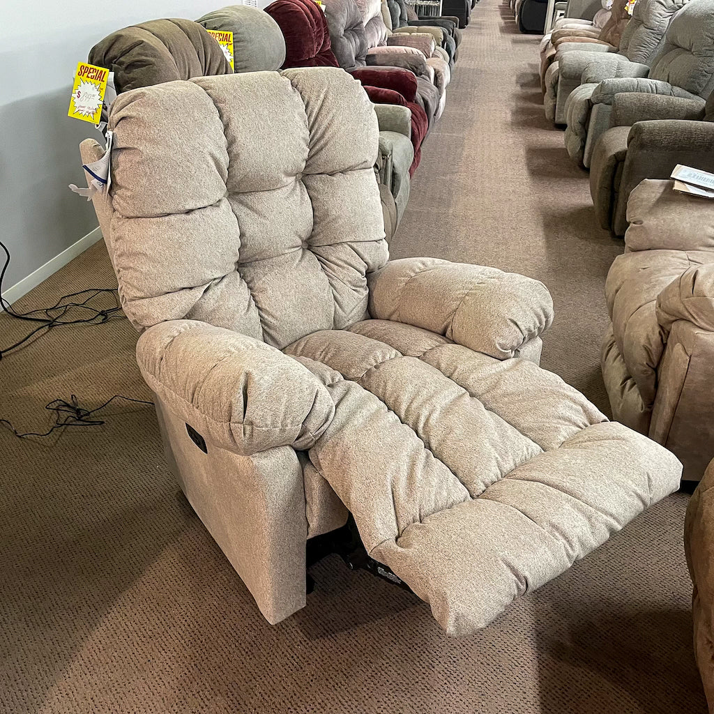 Brosmer Beige Power Recliner With Power Headrest