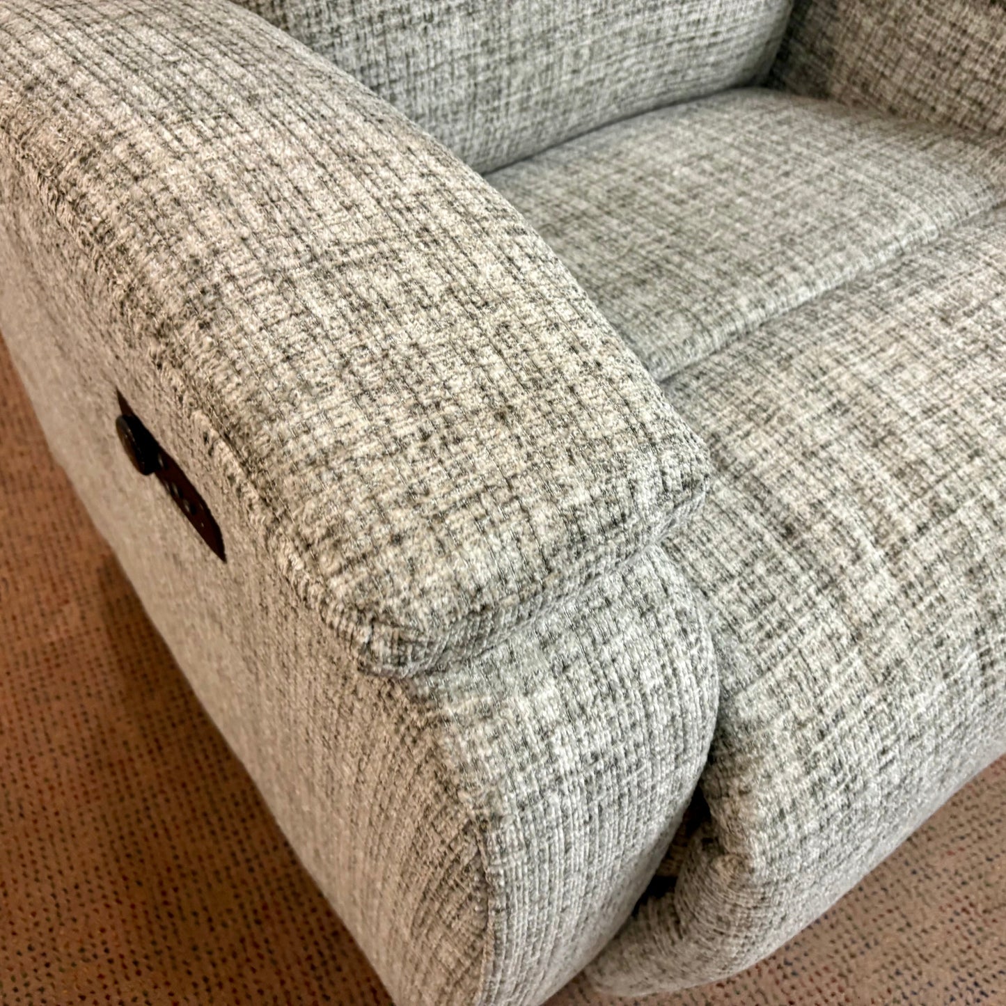 Maverly Pewter Power Recliner with Power Headrest/ Heat & Massage