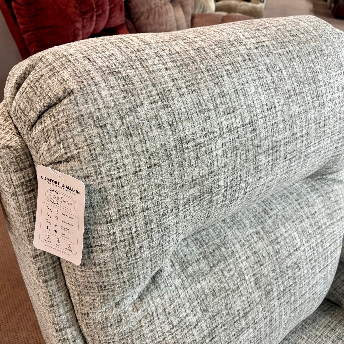 Maverly Pewter Power Recliner with Power Headrest/ Heat & Massage