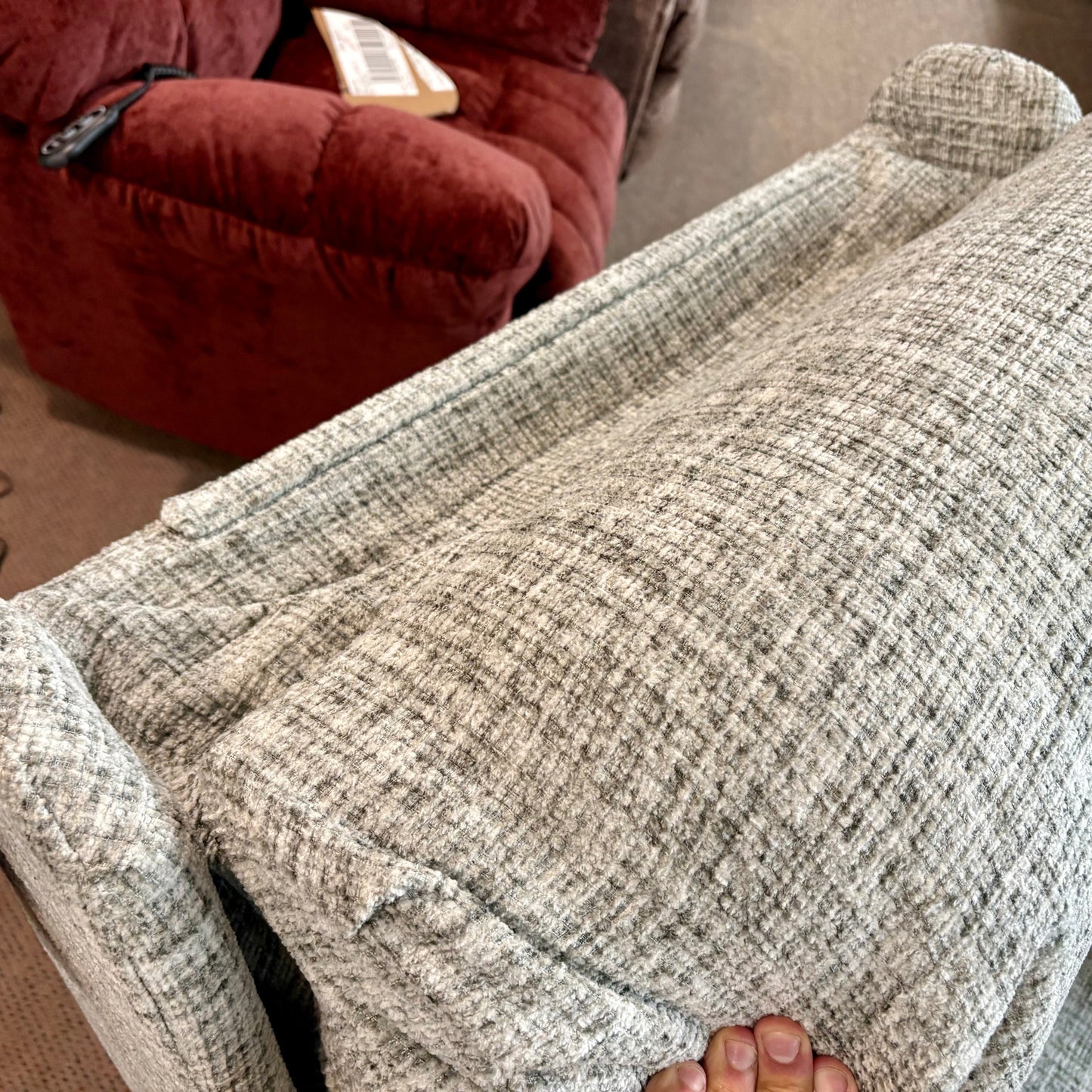 Maverly Pewter Power Recliner with Power Headrest/ Heat & Massage