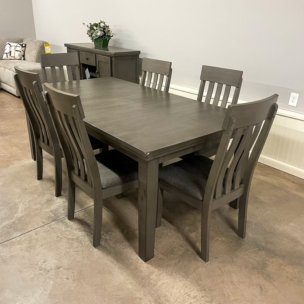 Dark Port Dining Room & 6 Chairs