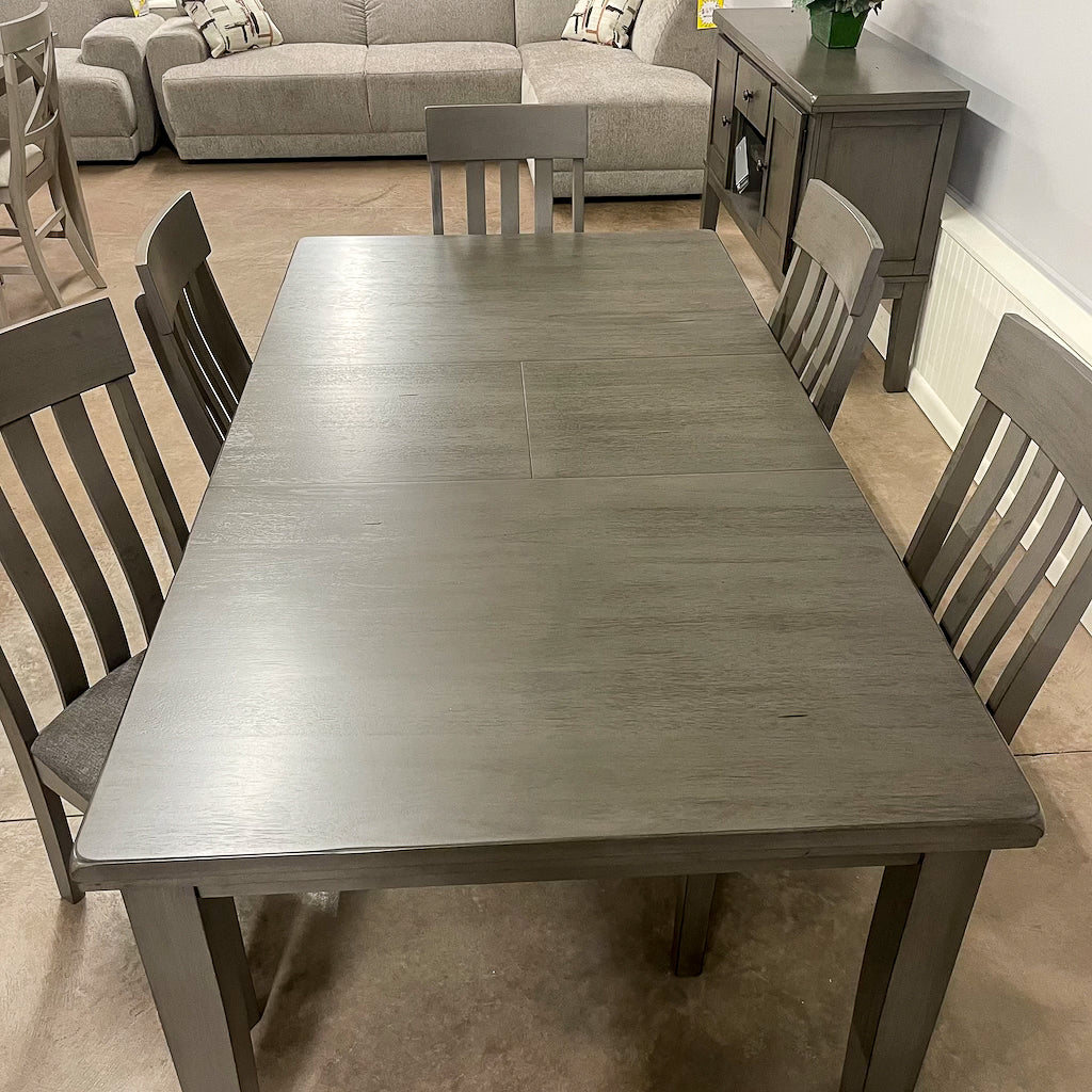 Dark Port Dining Room & 6 Chairs