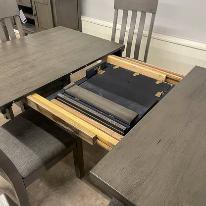 Dark Port Dining Room & 6 Chairs