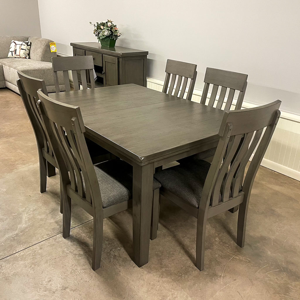Dark Port Dining Room & 6 Chairs