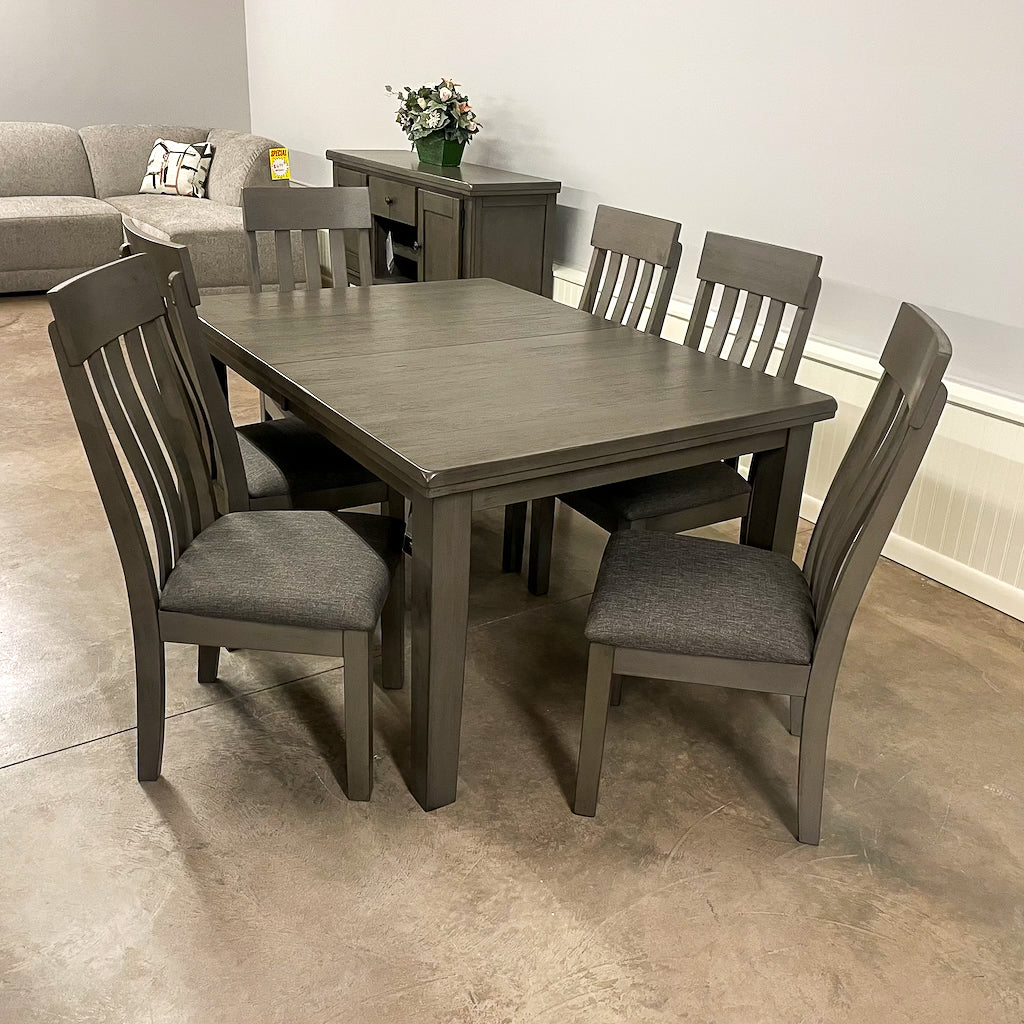 Dark Port Dining Room & 6 Chairs