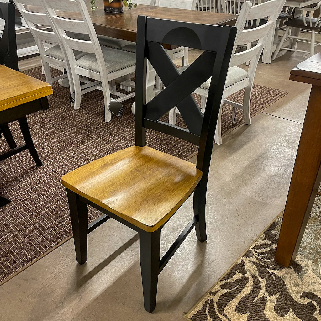 Black Quinton Pedestal Table & 6 Chairs