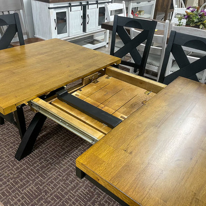 Black Quinton Pedestal Table & 6 Chairs