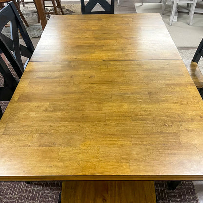 Black Quinton Pedestal Table & 6 Chairs