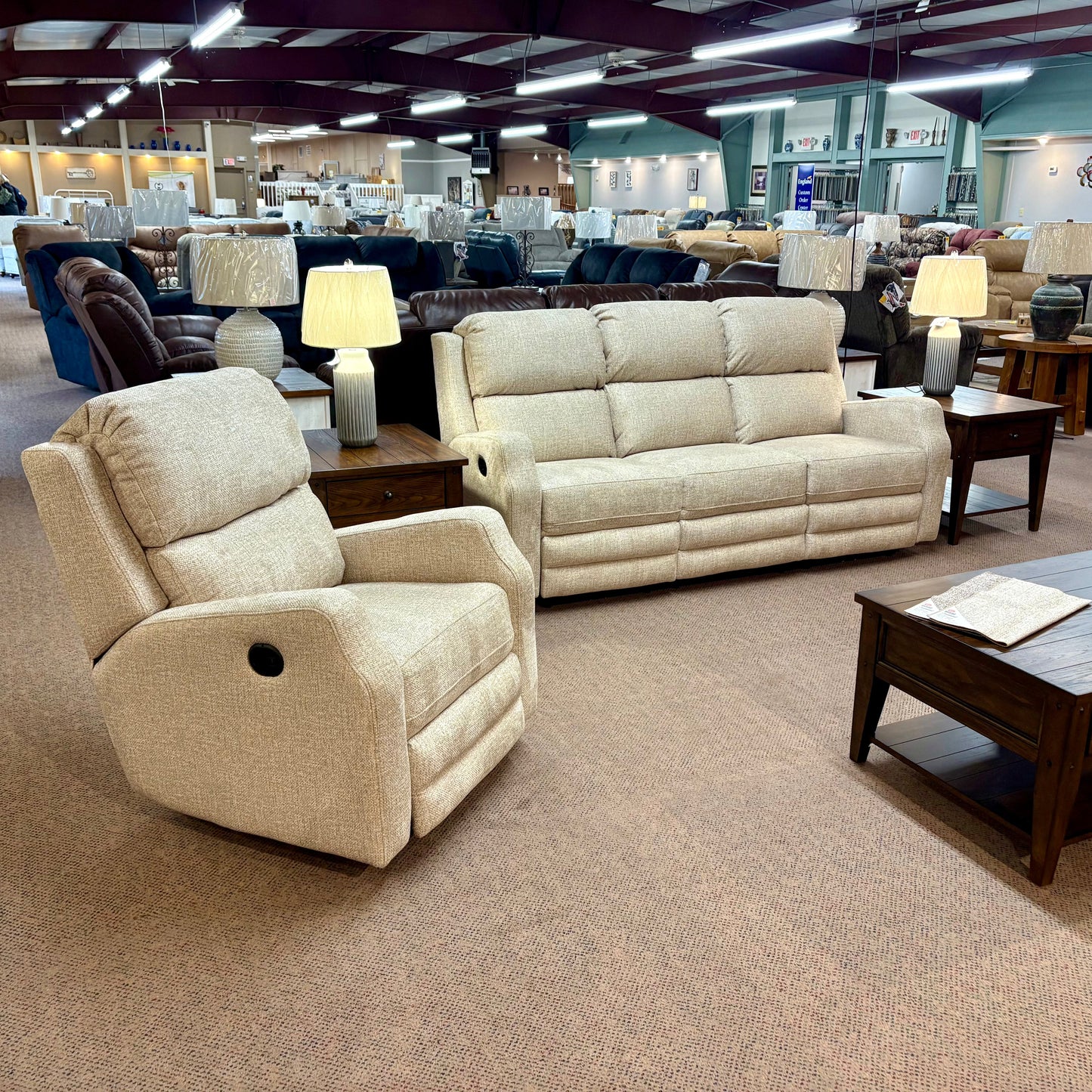 England McLovin Oatmeal Power Rocker Recliner