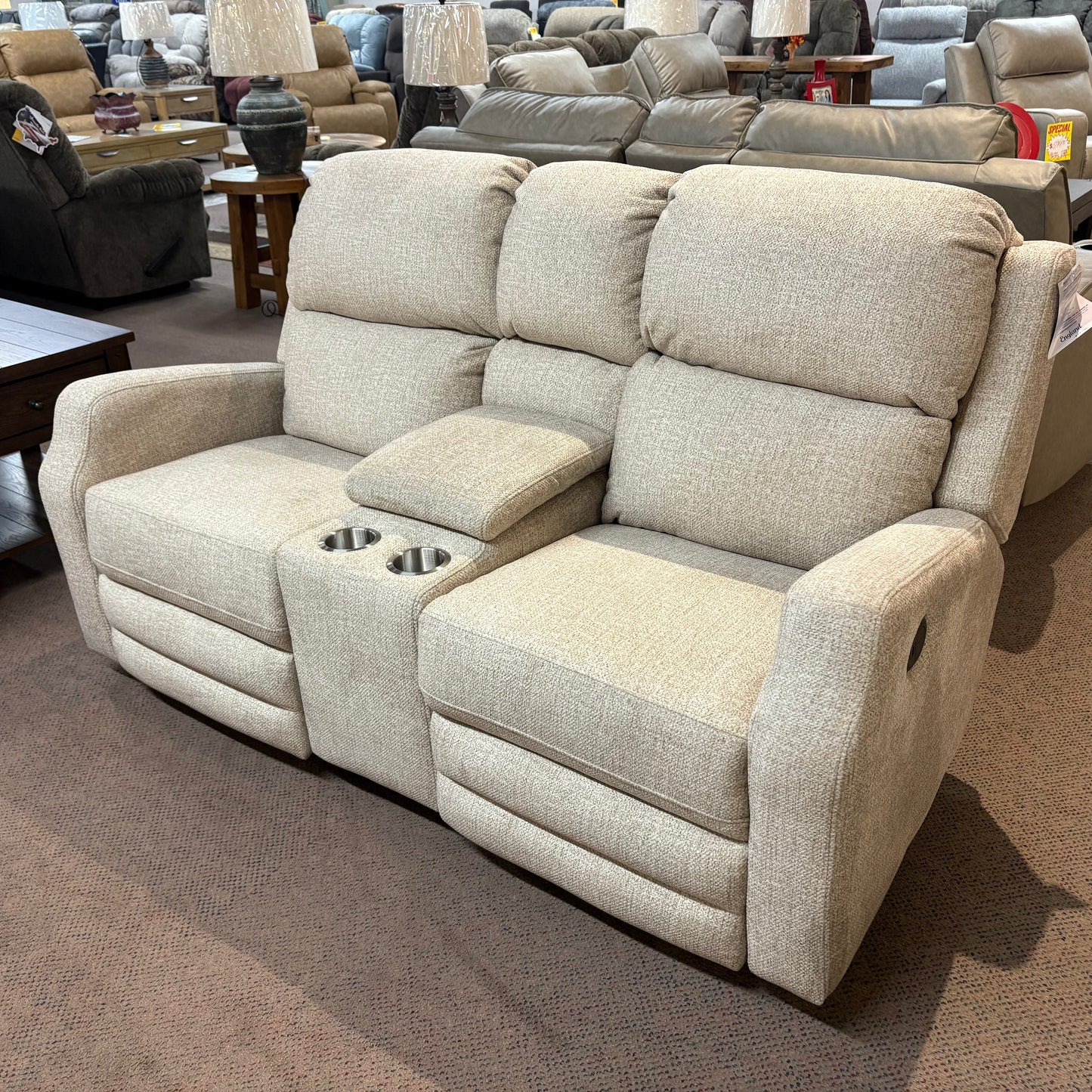 McLovin Oatmeal Power Reclining Loveseat