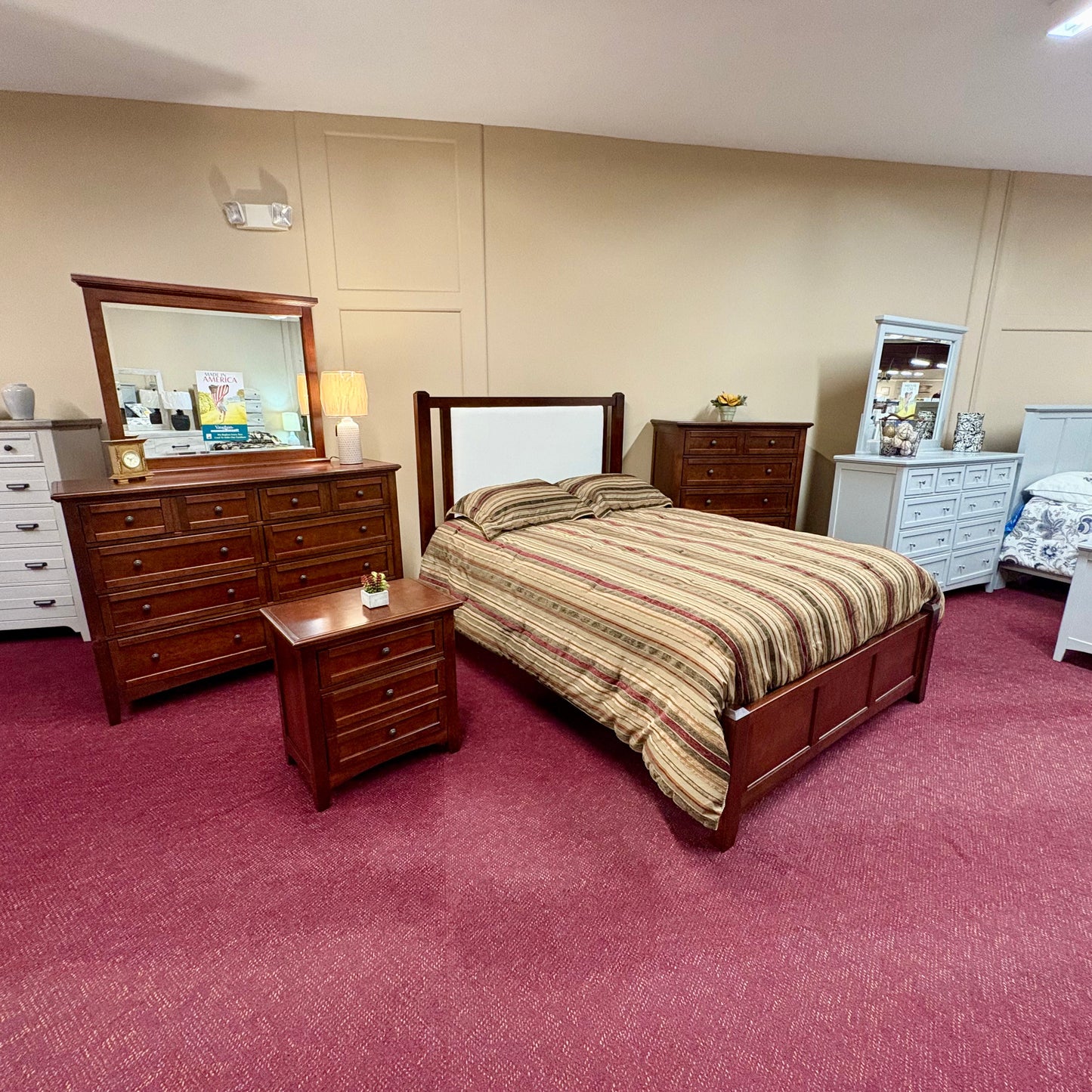 Moe Cherry Upholstered Bed