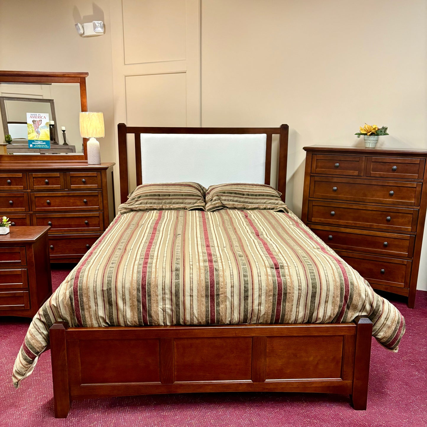 Moe Cherry Upholstered Bed