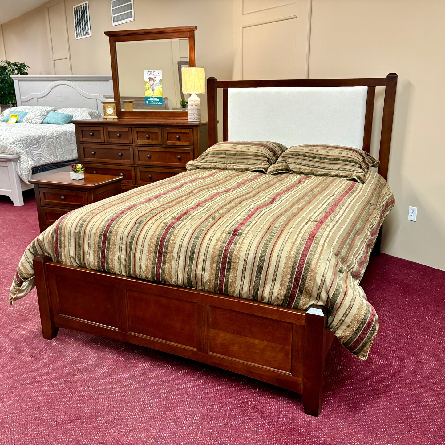 Moe Cherry Upholstered Bed