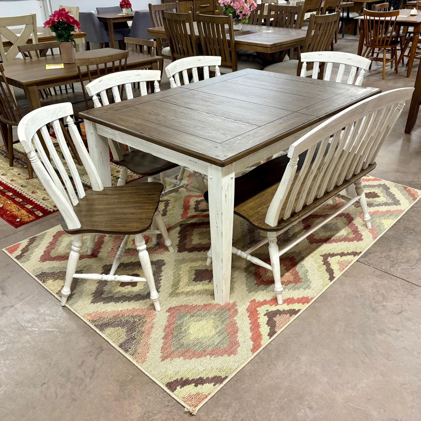 Al Fresco Rectangular Table, 4 Chairs & Bench