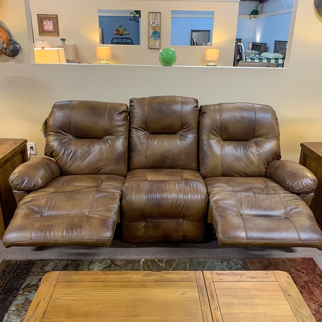 Leather Saddle Zaynah Power Reclining Sofa