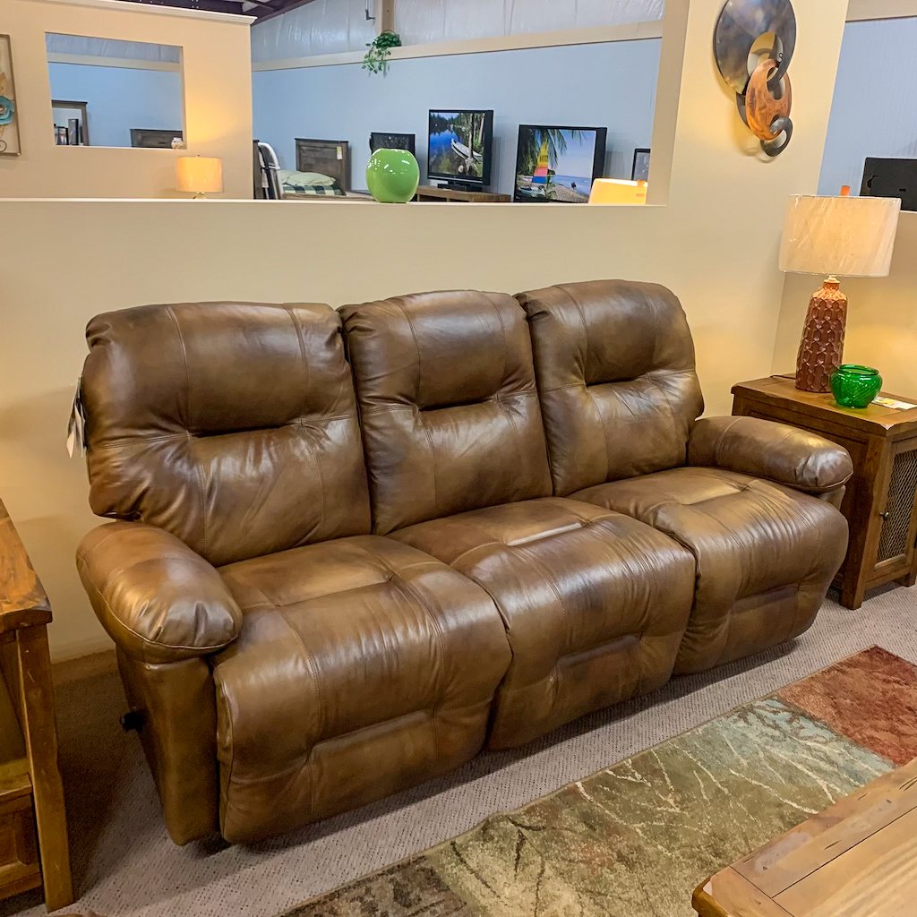 Leather Saddle Zaynah Power Reclining Sofa