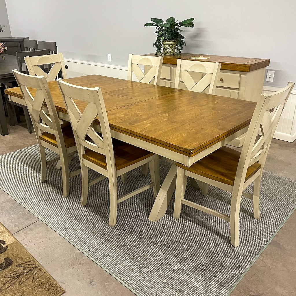 Quinton Pedestal Table & 6 Chairs
