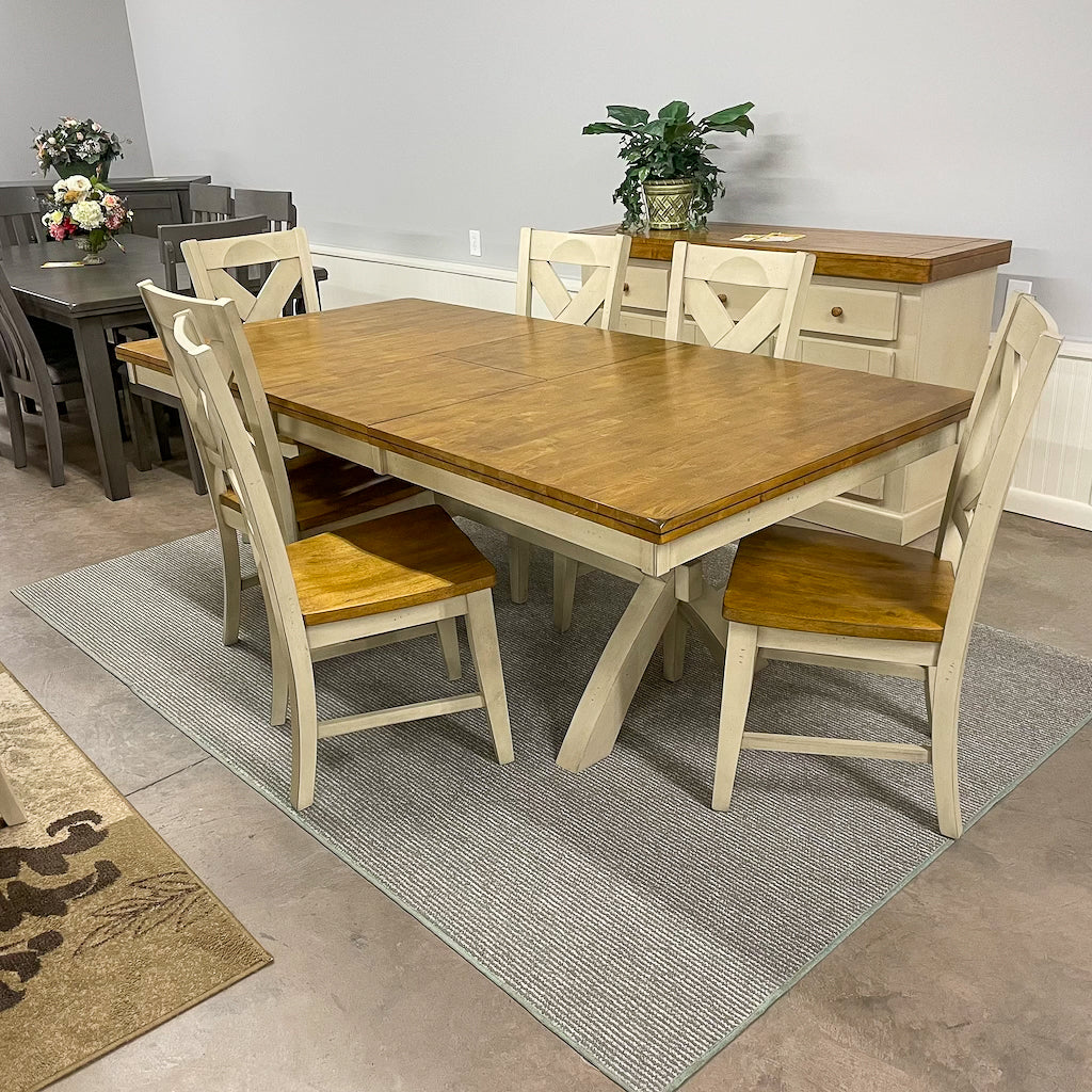 Quinton Pedestal Table & 6 Chairs