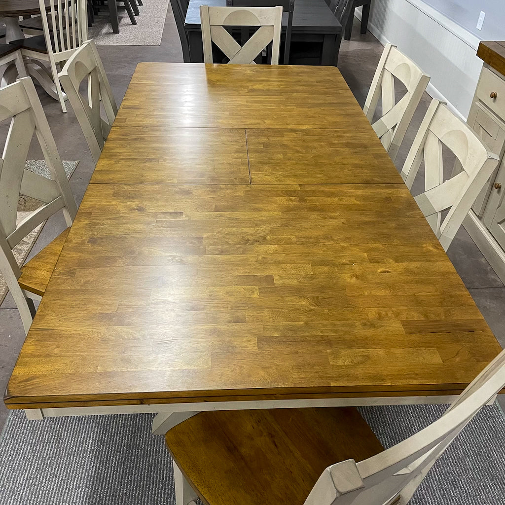 Quinton Pedestal Table & 6 Chairs