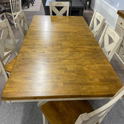 Quinton Pedestal Table & 6 Chairs
