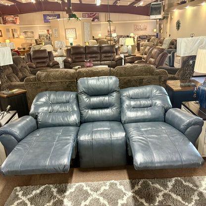 Steel Leather Unity Power Reclining Sofa & Console Loveseat