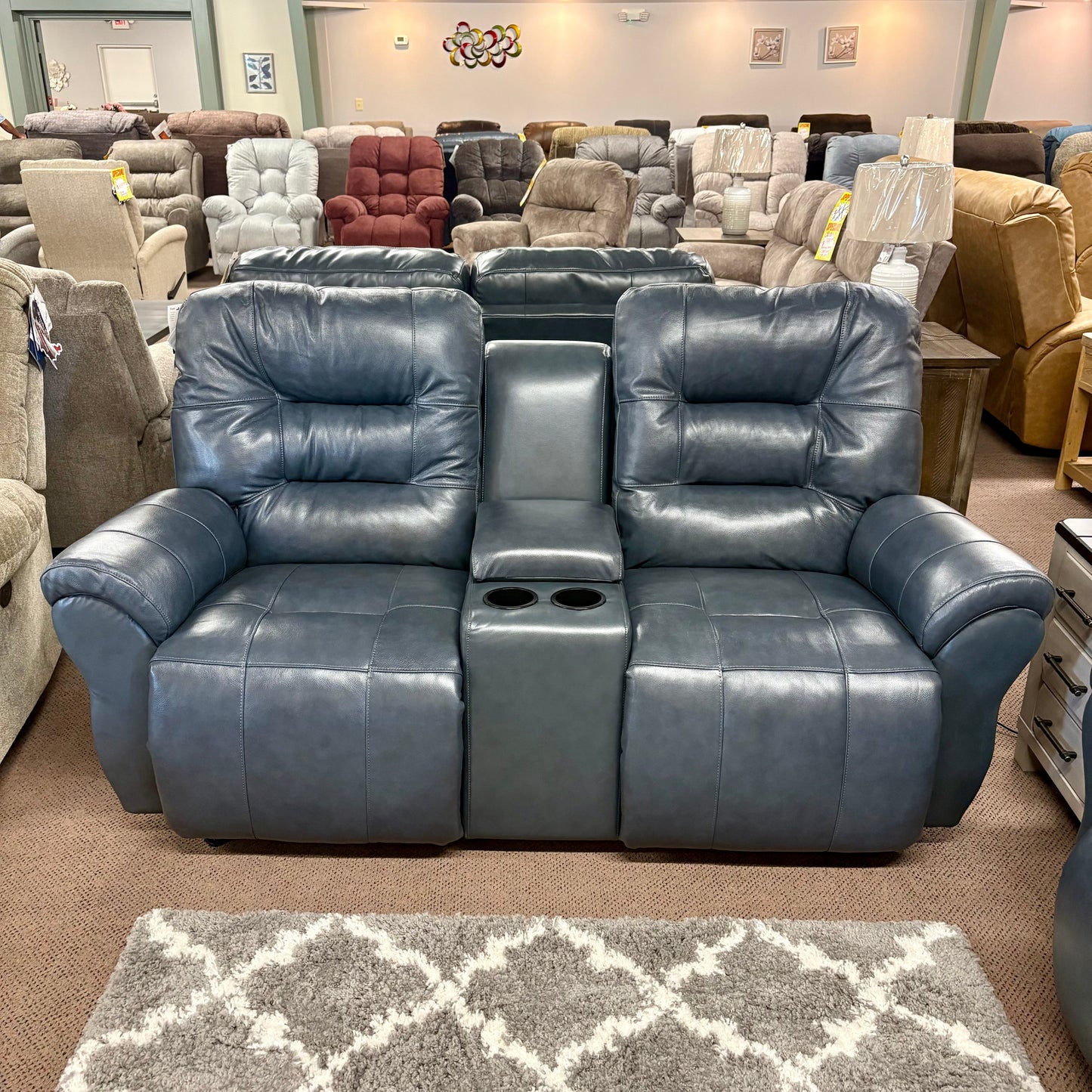 Steel Leather Unity Power Reclining Sofa & Console Loveseat
