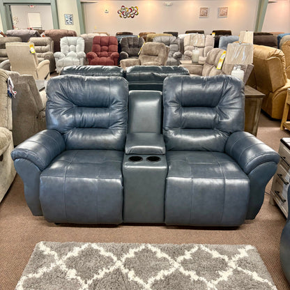 Steel Leather Unity Power Reclining Sofa & Console Loveseat