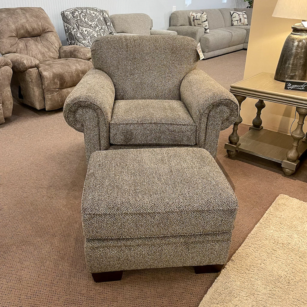 Monroe Urban Walnut Standard Ottoman