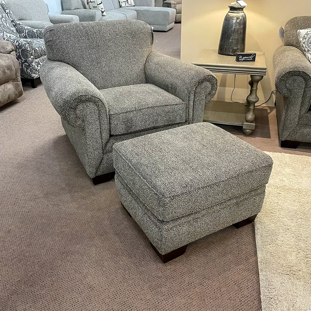 Monroe Urban Walnut Standard Ottoman