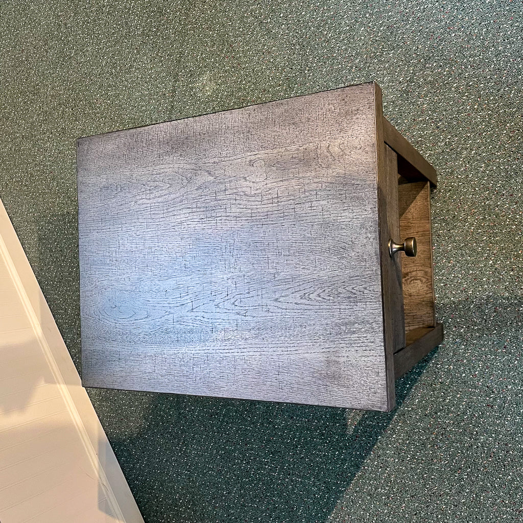 Modern Gray Farmhouse End Table