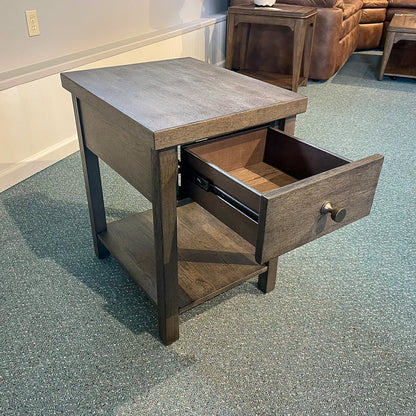 Modern Gray Farmhouse End Table