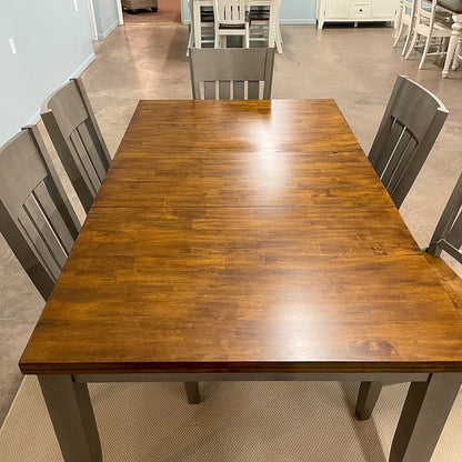 Gray Casanova Leg Table & 6 Chairs