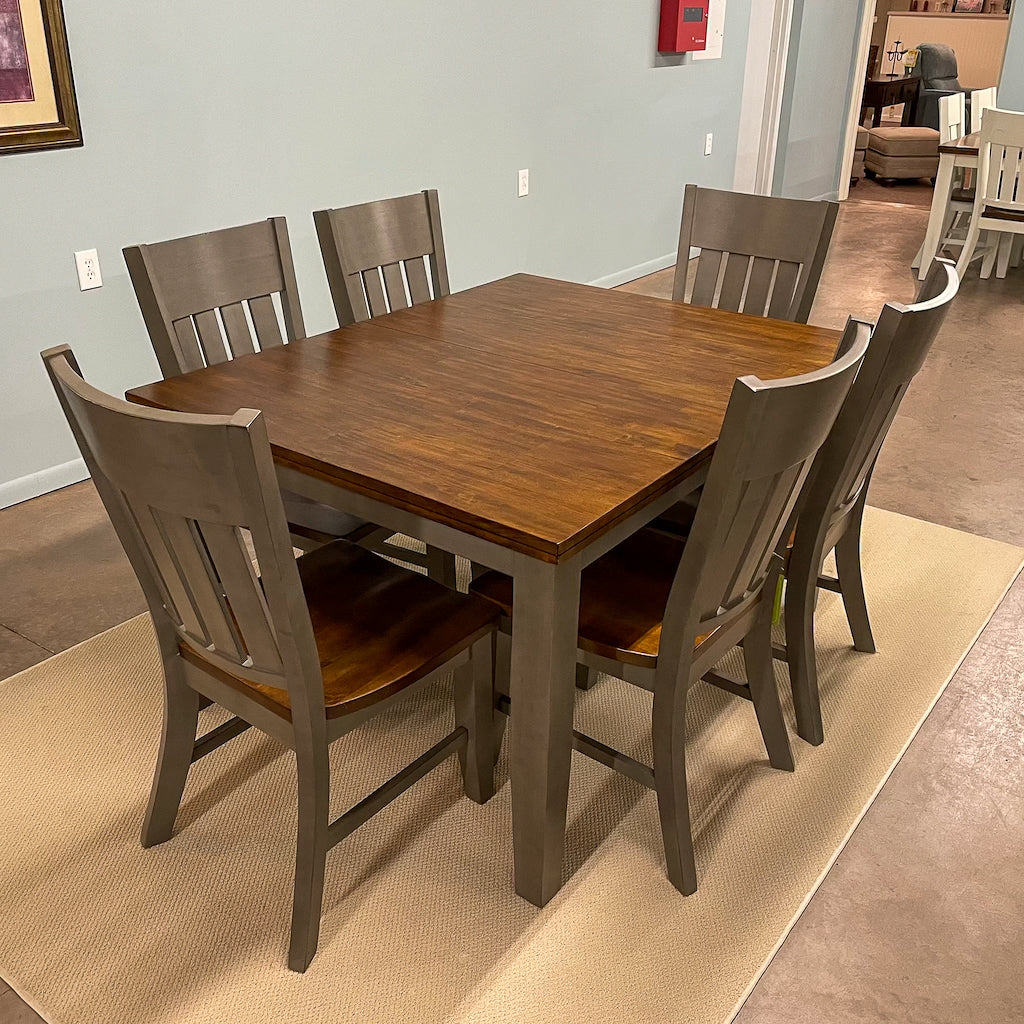 Gray Casanova Leg Table & 6 Chairs