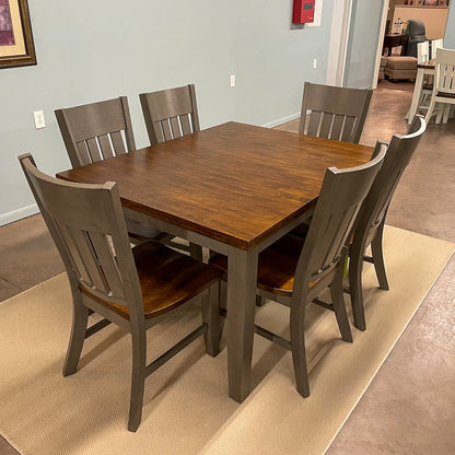 Gray Casanova Leg Table & 6 Chairs