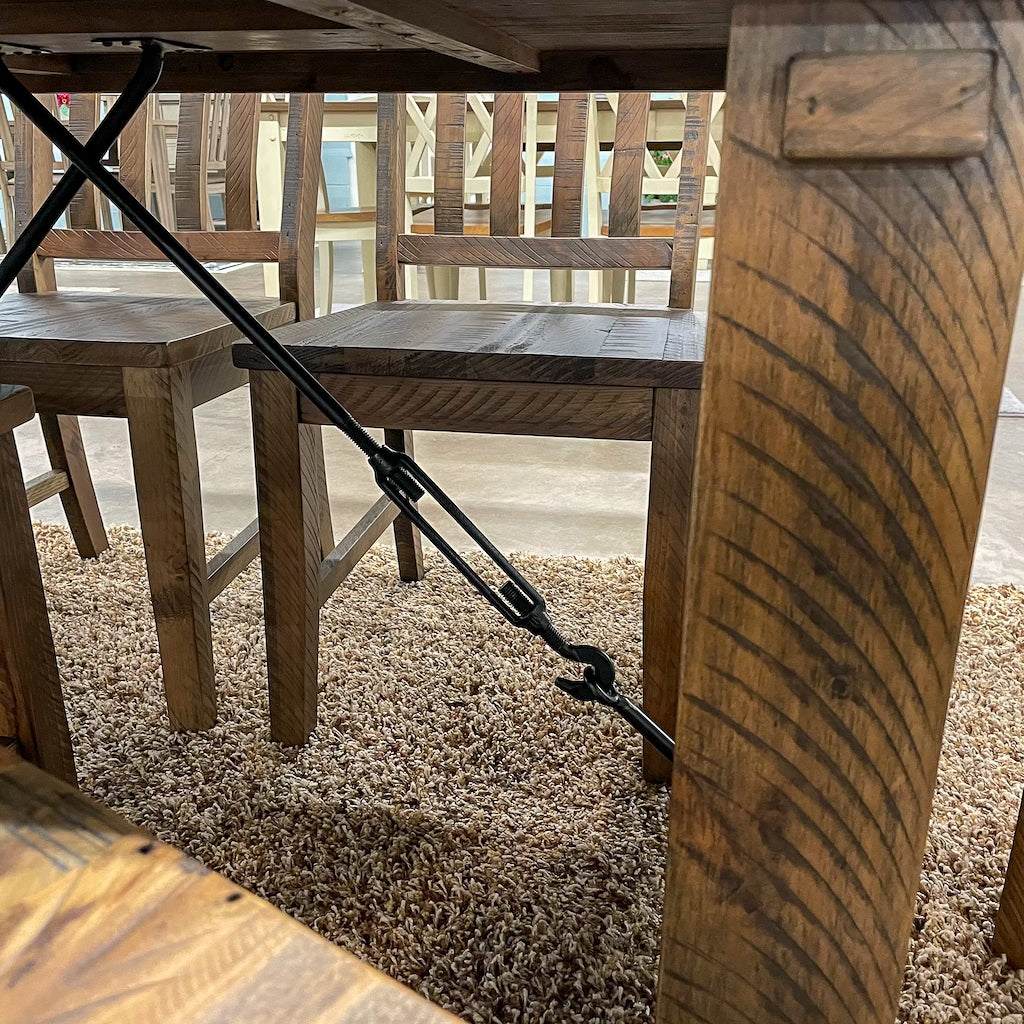 Rustic Lodge Fixed Top Dining Table & 6 Chairs