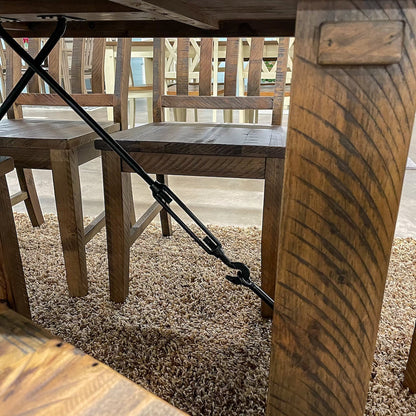 Rustic Lodge Fixed Top Dining Table & 6 Chairs