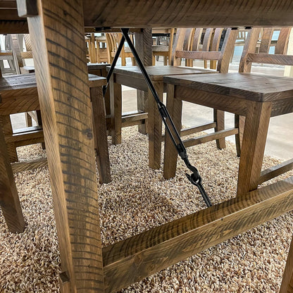 Rustic Lodge Fixed Top Dining Table & 6 Chairs