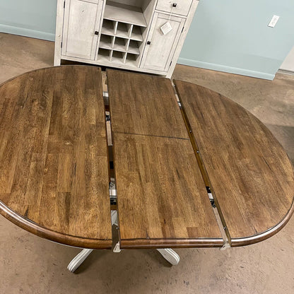 White Chenille Table & 4 Chairs