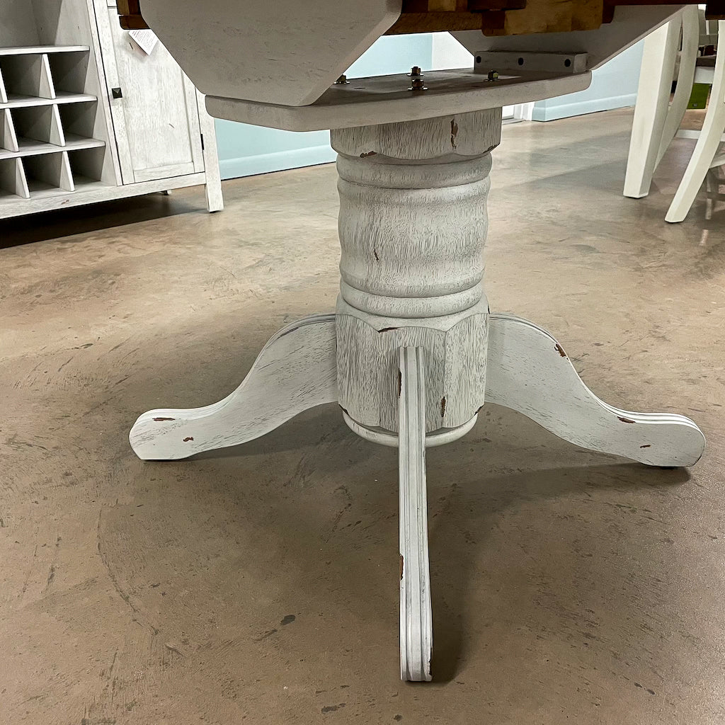 White Chenille Table & 4 Chairs