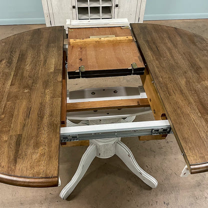 White Chenille Table & 4 Chairs