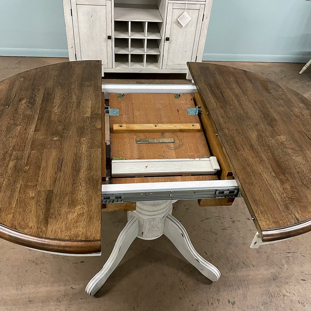 White Chenille Table & 4 Chairs