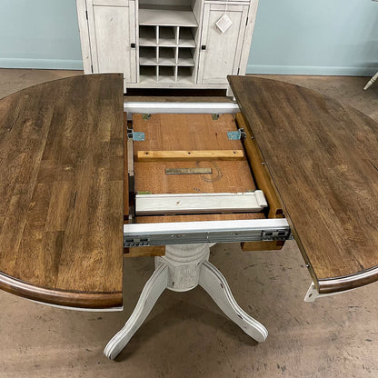 White Chenille Table & 4 Chairs