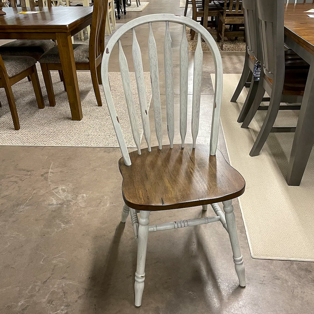 White Chenille Table & 4 Chairs