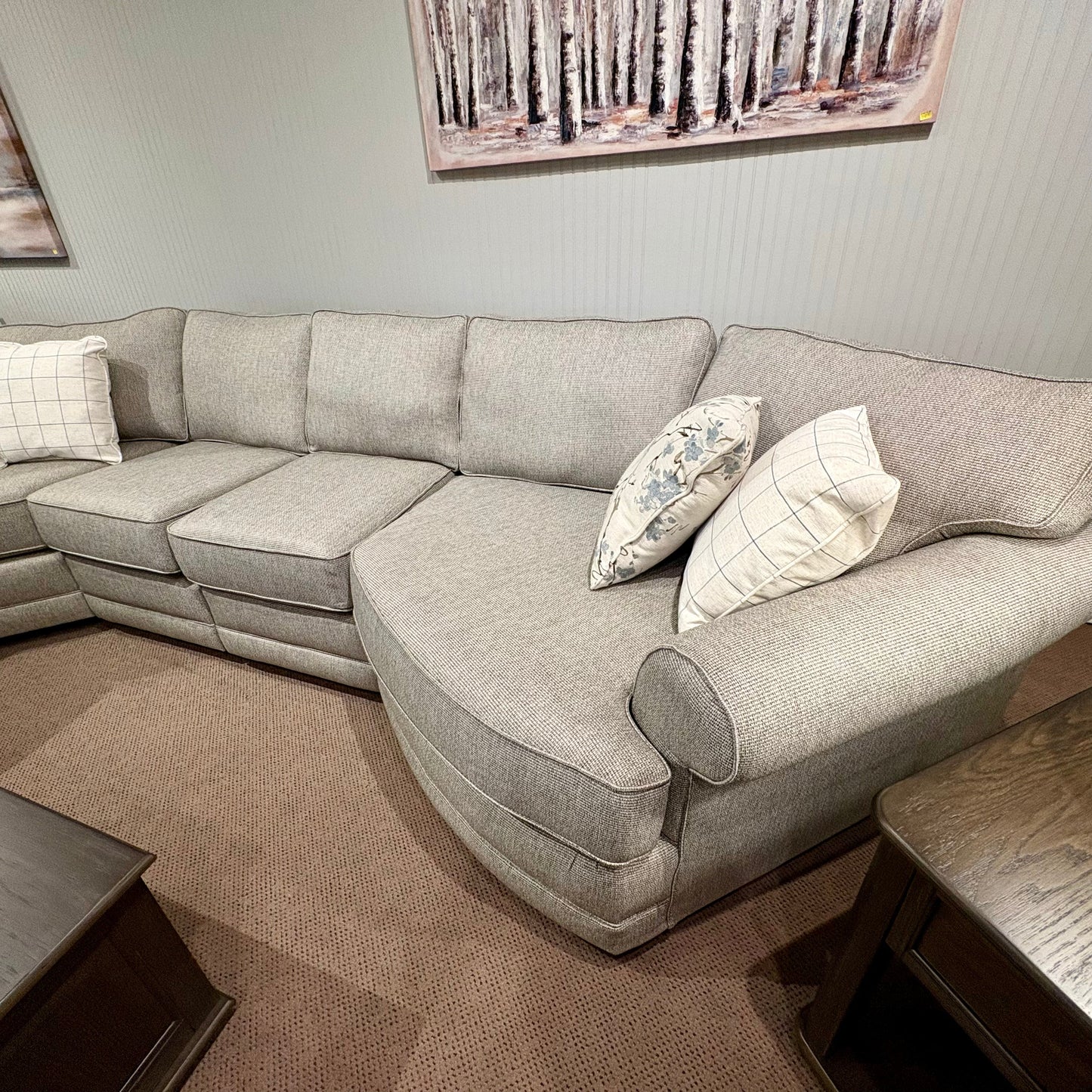 Brantley Tweed Power Reclining Sectional with Cuddler