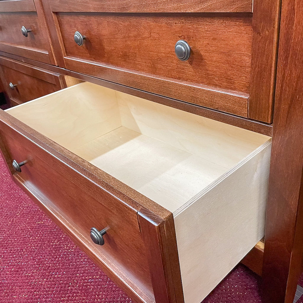 Moe Cherry Triple Dresser & Mirror